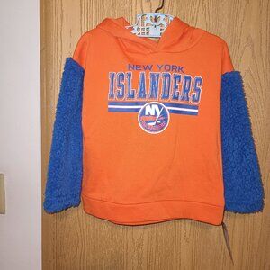 NEW NHL New York Islanders Toddler Faux Fur Long Sleeve Hooded Sweatshirt